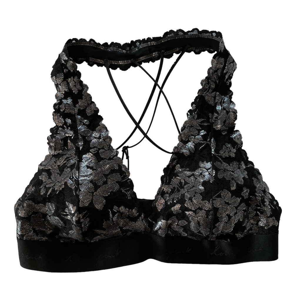 VS Pink Lace Halter Bralette
